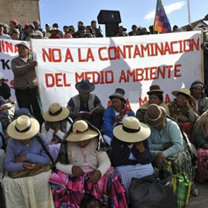 Aymara communities during a demonstration in Puno