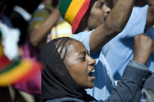 Protest in Ethiopia. Credit: Article 19