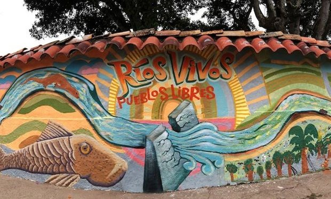 a mural in La Jagua, Huila, one of the municipalities most affected by the El Quimbo dam project on Colombia’s River MagdalenaCredit: International Rivers
